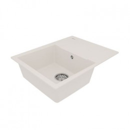 Кухонная мойка Lemark IMANDRA 640 врезная прямоугольная с крылом из кварцгранита цвет: Жасмин  (9910022)