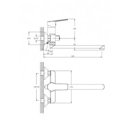 Смеситель для ванны с длинным поворотным изливом RUSH Balearic (BA3935-51)