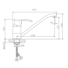 Смеситель для кухни Haiba (HB4970)