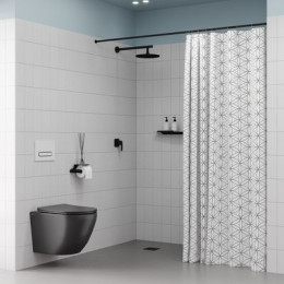 Душевая система IDDIS Optima Home с тропическим душем, матовый черный (OPHBL01i66)