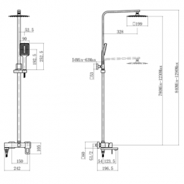 Душевая система с тропическим и ручным душем, FASHUN (A52417C)