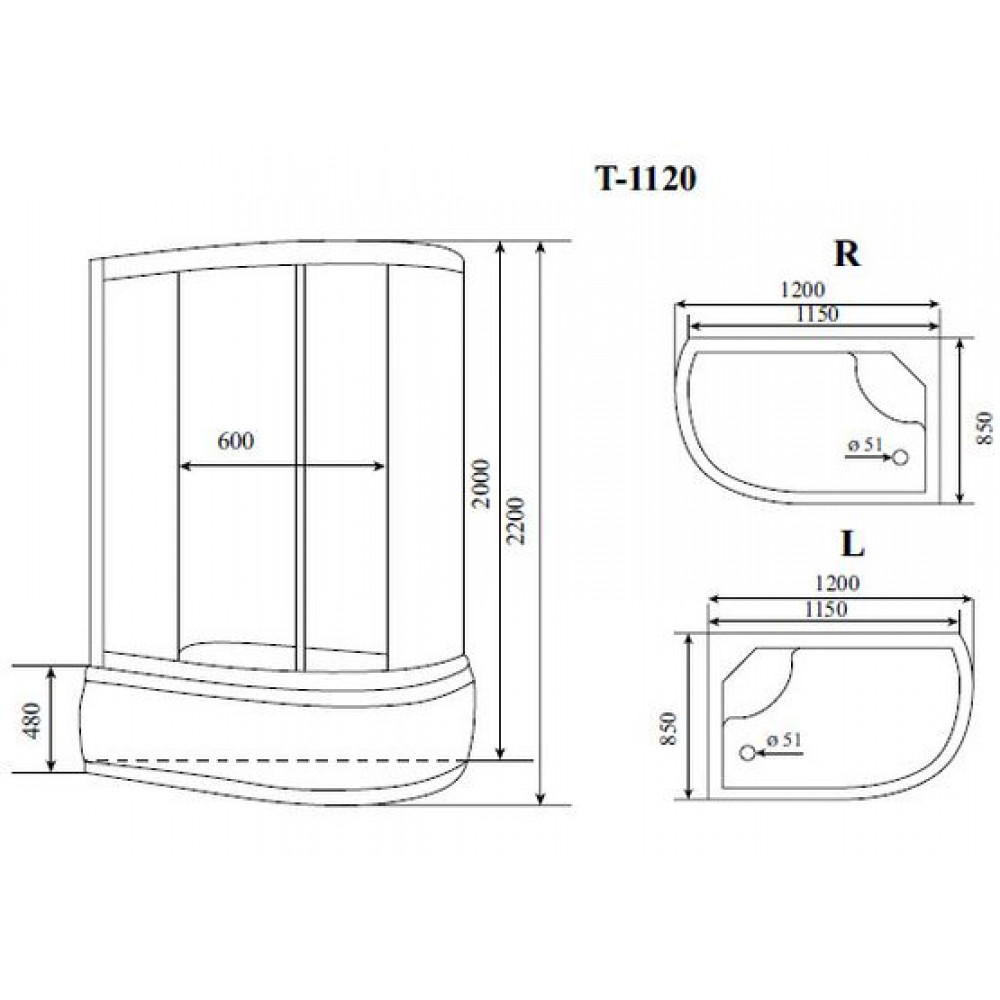 Душевая кабина Timo Comfort Clean Glass 120*85*220  (T-8820RC)