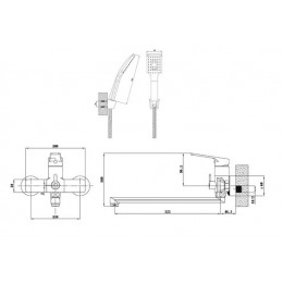 Смеситель для ванны и душа ESKO SINGAPORE  black (SB 31)