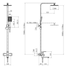 Душевая система Fashun, сатин (A52402)