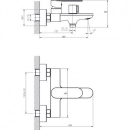 Смеситель для ванны с коротким изливом RUSH Luson (LU1630-44)