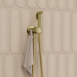 Встраиваемый смеситель с гигиеническим душем, матовое золото, IDDIS, 005MGR0i08