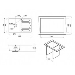 Кухонная мойка GRANULA (8002, ШВАРЦ)
