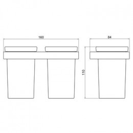 Стакан для зубных щеток двойной Timo Petruma золото матовое (15234/17)