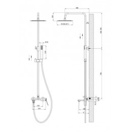 Душевая система со смесителем, ESKO "Shanghai Gold" (ST1425SHAGold)