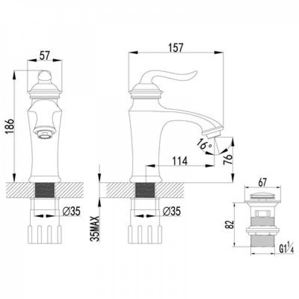 Смеситель для раковины Lemark Brava (LM4706G)