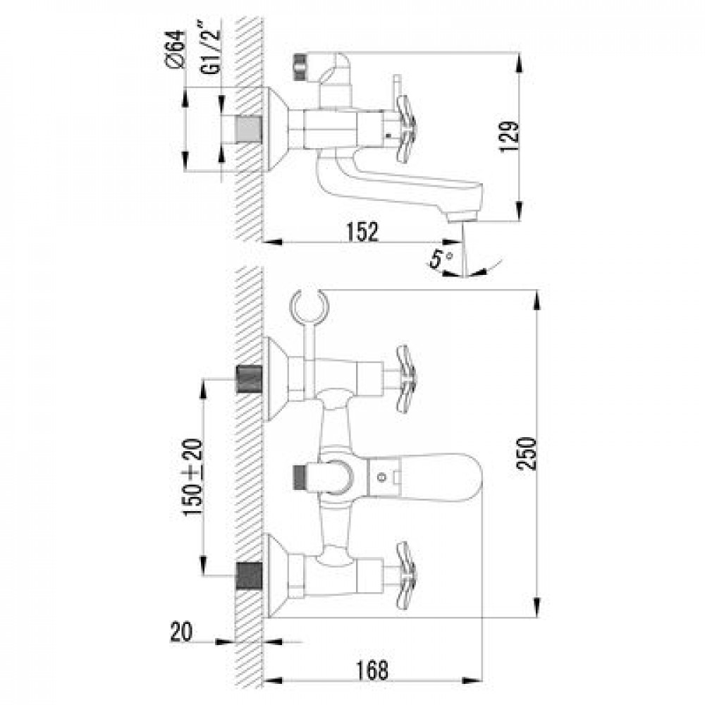 Смеситель для ванны Lemark Partner (LM6542C)