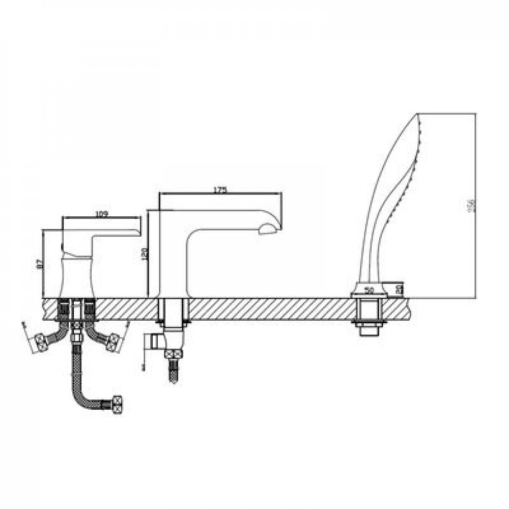 Смеситель на борт ванны Haiba (HB80805-8)