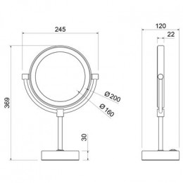 Зеркало Timo настольное с подсветкой Saona (13276/03)