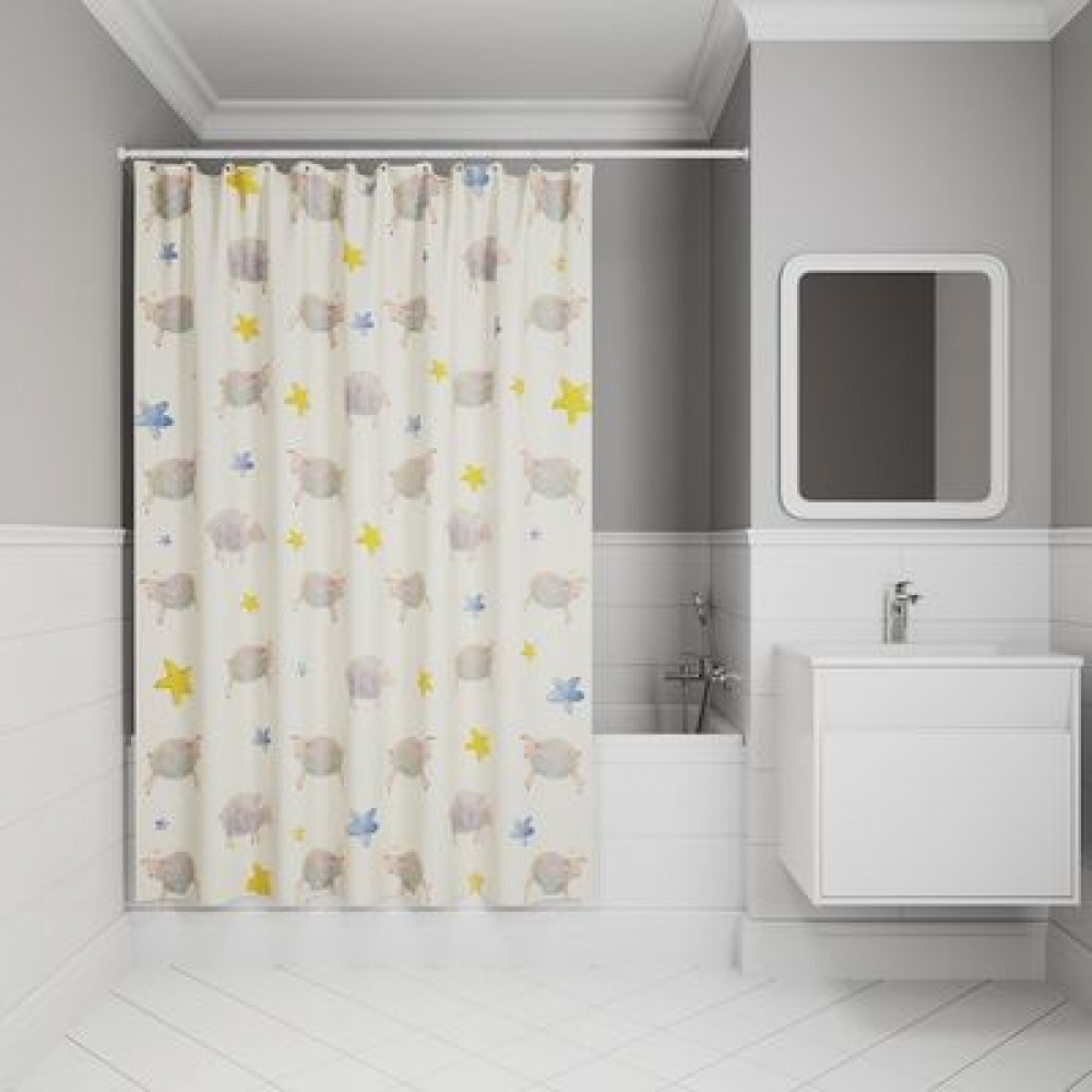 Штора для ванной IDDIS 200x180 см, Полиэстер (BA01P18i11)