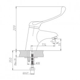 Смеситель для раковины с хирургической ручкой Haiba (HB1054)