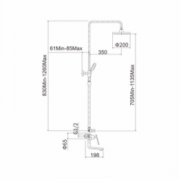 Душевая система, сатин, FASHUN (A2481-8)