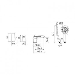 Смеситель на борт ванны IDDIS Cloud на 3 отверстия с керамическим дивертором (CLOSB30i07)