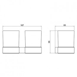 Стакан для зубных щеток двойной Timo Selene черный (14034/03)