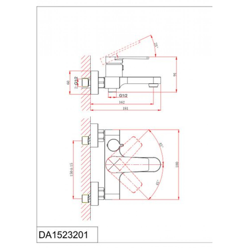 Смеситель для ванны с душем DK Bayern.Fürth (DA1523205)