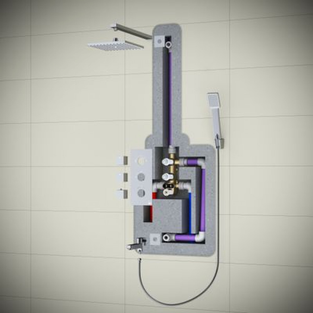 Душевая система встроенная с термостатом Timo Tetra-thermo (SX-0199/17SM) золото матовое