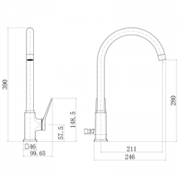 Смеситель FASHUN для кухни (A4086-7)
