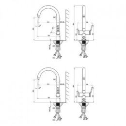 Смеситель Lemark Minima для кухни с подключением к фильтру с питьевой водой (LM3861C)