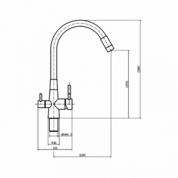 Смеситель для кухни FASHUN под фильтр (A54029-8)