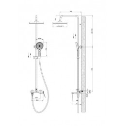 Душевая система со смесителем, ESKO "Shanghai" (ST1425SHA)