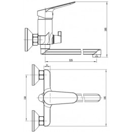 Смеситель ESKO "Kazan" для ванны, излив 325 мм, c аксессуарами (KZ31)