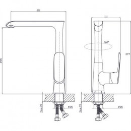 Смеситель для кухонной мойки  RUSH Gozo (GZ3735-23)