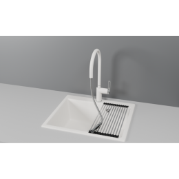 Смеситель для кухни GRANULA с выдвижным изливом (8172, АРКТИК (БЕЛЫЙ))