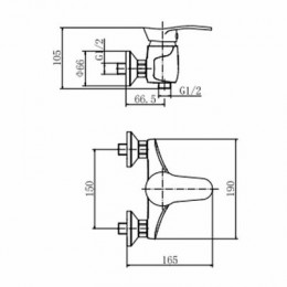 Смеситель для душа FASHUN хром (A2001)