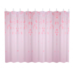 Шторка для ванны FASHUN розовая с цветочным орнаментом (A8818)