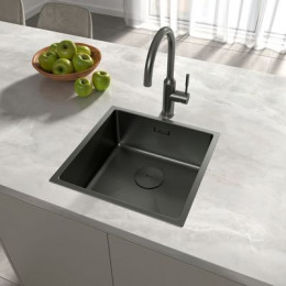 Кухонная мойка Lemark OLANGA 440 прямоугольная из нержавеющей стали цвет: графит (9936123)