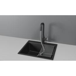 Смеситель для кухни GRANULA с выдвижным изливом и подключением к фильтру (8171, ТУРМАЛИН)