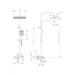 Душевая система с изливом RUSH Thira (TR3635-50White)