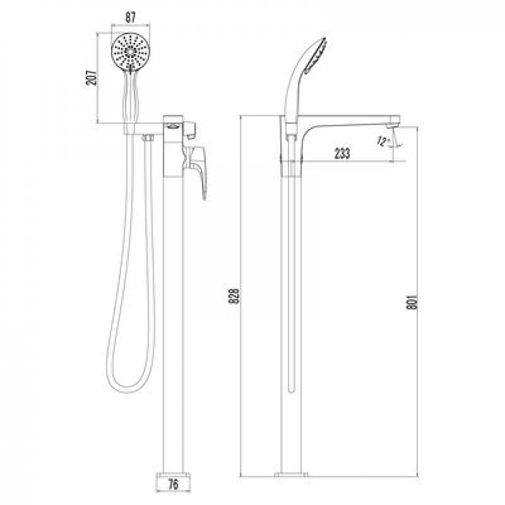 Смеситель для ванны Lemark Shift (LM4344C)