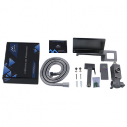 Смеситель встраиваемый FASHUN с полочкой, гигиенической лейкой и держателем туалетной бумаги, сатин (A57704)