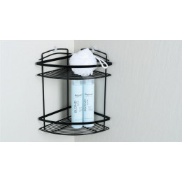 Полка угловая двухэтажная FIXSEN черная (FX-850B-2)