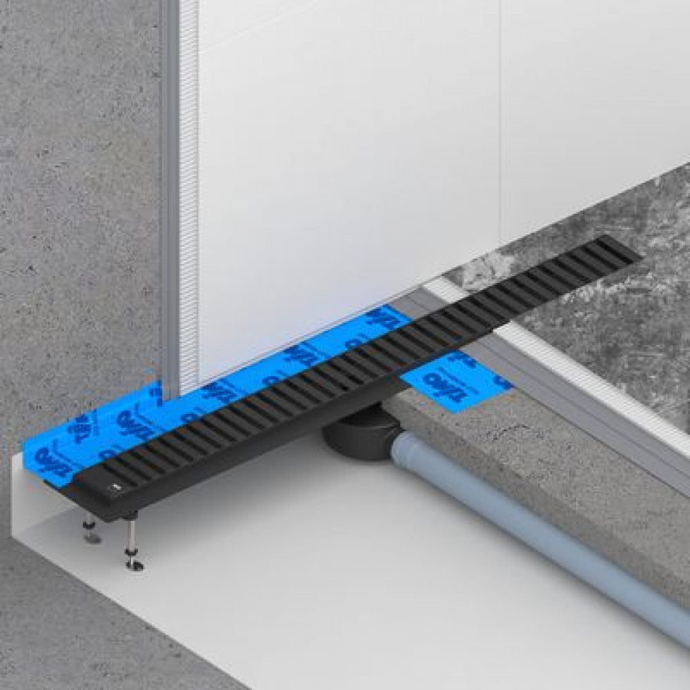 Душевой лоток TIMO Drain System 900 с вставкой "lines", Чёрный (DS230109/03)