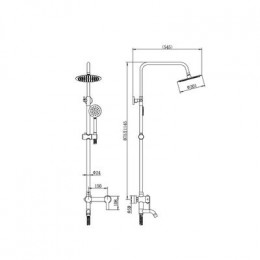 Душевая система, хром, FASHUN (A2422)