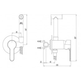 Смеситель скрытого монтажа ESKO с гиеническим душем (SMH01)