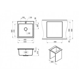 Кухонная мойка GRANULA (5102, ГРАФИТ)