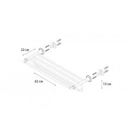 Полка для полотенец FIXSEN Luksor (FX-71615B)