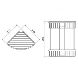 Полка угловая двойная Timo Saona белый матовый (13082/16)