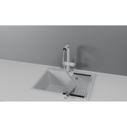 Смеситель для кухни GRANULA с выдвижным изливом и подключением к фильтру (8170, БАЗАЛЬТ)