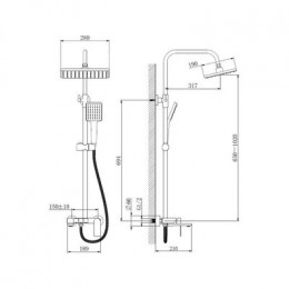 Душевая система, оружейная сталь, HAIBA (HB24639-3)