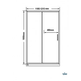 Душевая дверь Timo TD-120/03GR-6, раздвижная 1950*1200, стекло графит 6 мм (T03)