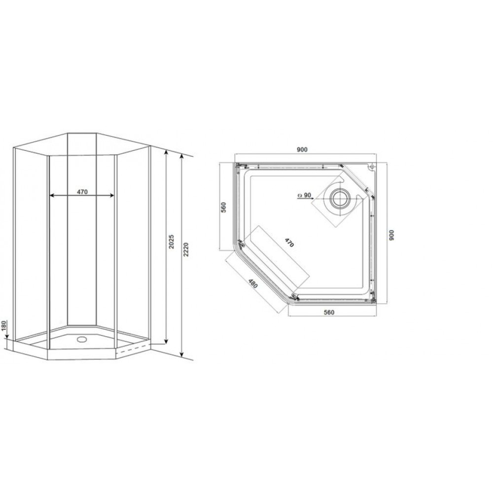 Душевая кабина Timo Premium ILMA 90*90*222 (ILMA709)