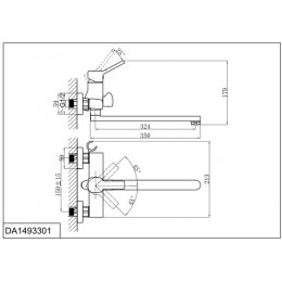 Смеситель для ванны с душем DK Rhein.Dusseldorf (DA1493301)